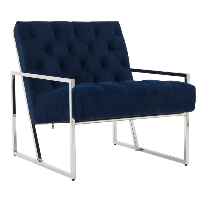 Кресло Ibbie Chair blue Темно-синий Хром Кресло Ibbie Chair blue Темно-синий Хром в Костроме | Loft Concept