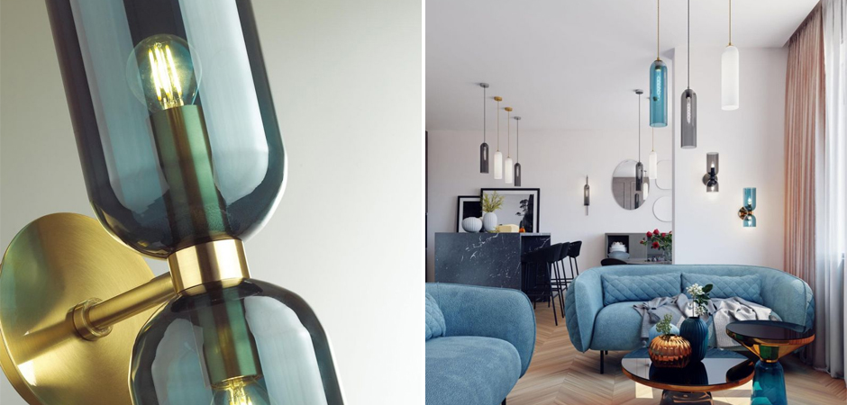 Бра Articolo Double Cup Синее Бра Articolo Double Cup Синее - Loft-Concept в Костроме