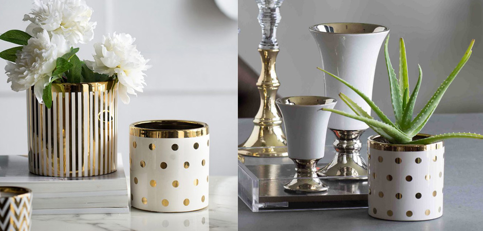 Ваза Gold & White Peas Ваза Gold & White Peas - Loft-Concept в Костроме