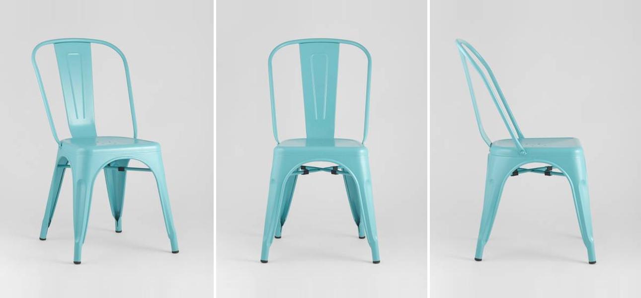 Стул TOLIX Голубой матовый Металл - фото