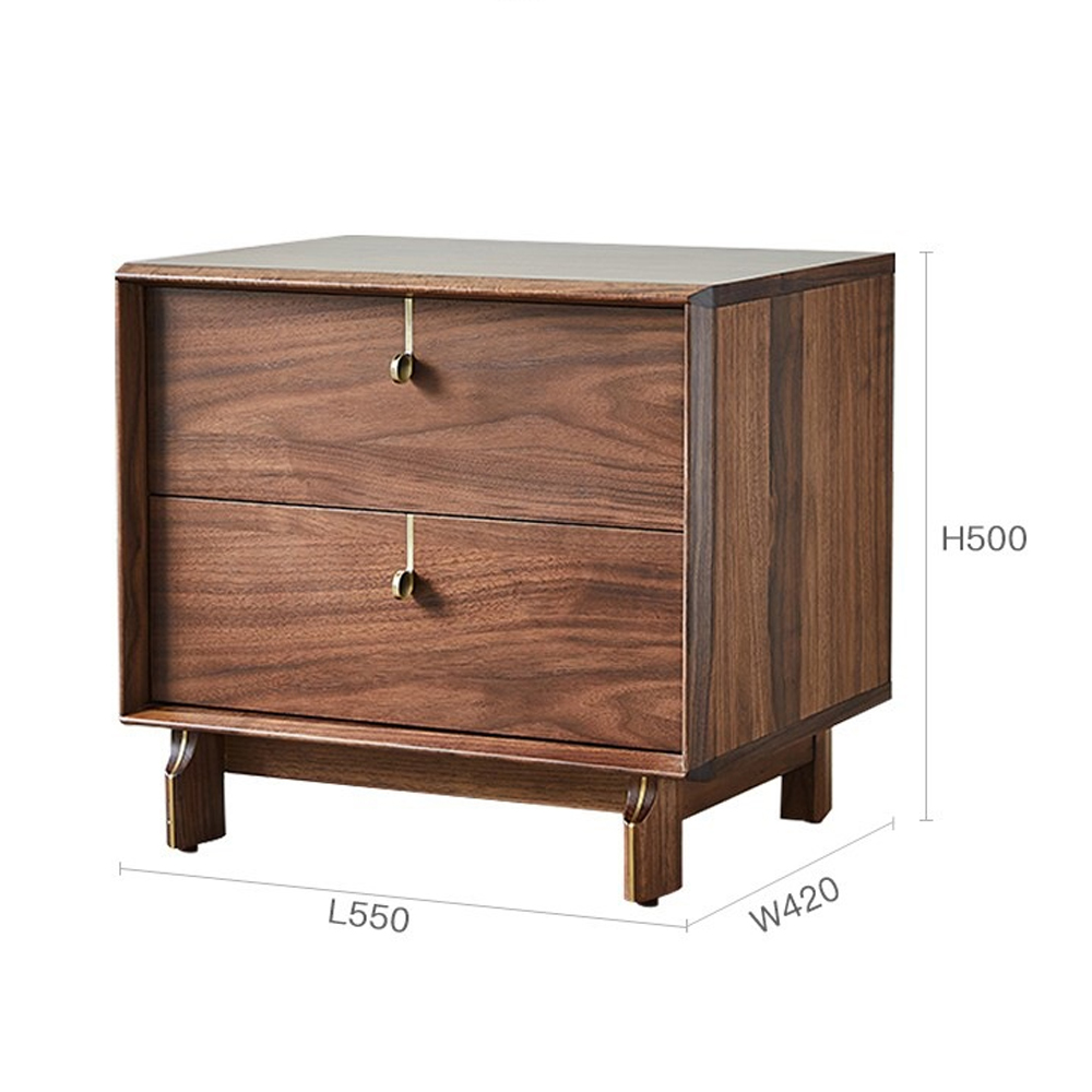 Прикроватный деревянный столик с ящиками Moon Walnut Furniture Прикроватный деревянный столик с ящиками Moon Walnut Furniture в Костроме