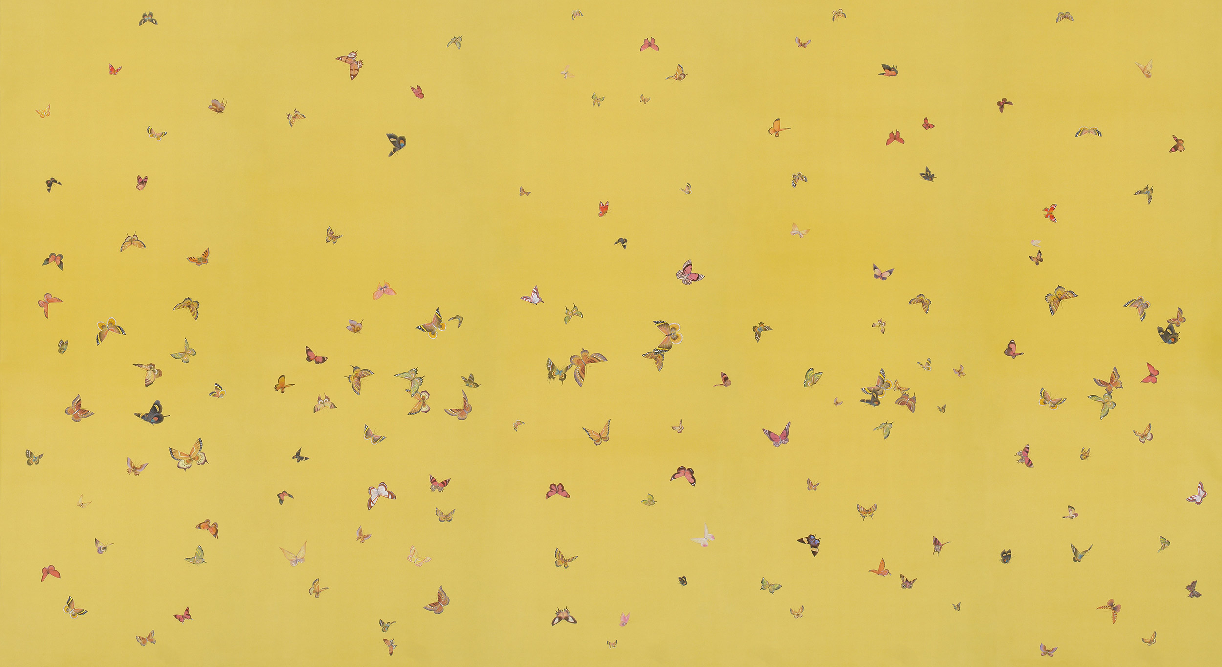 Обои ручная роспись Butterflies Monarch on dyed paper Обои ручная роспись Butterflies Monarch on dyed paper - постер Loft-Concept в Костроме
