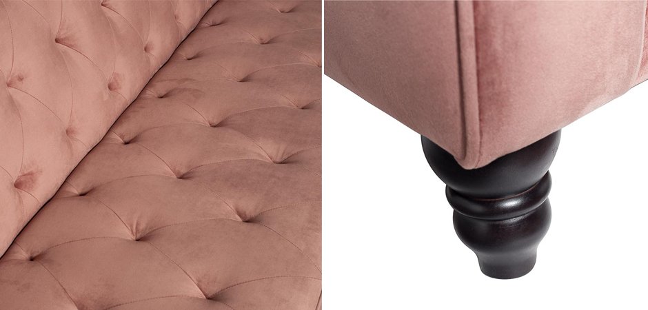 Диван Abbyson Emily Tufted Sofa Pink Диван Abbyson Emily Tufted Sofa Pink - Loft-Concept в Костроме