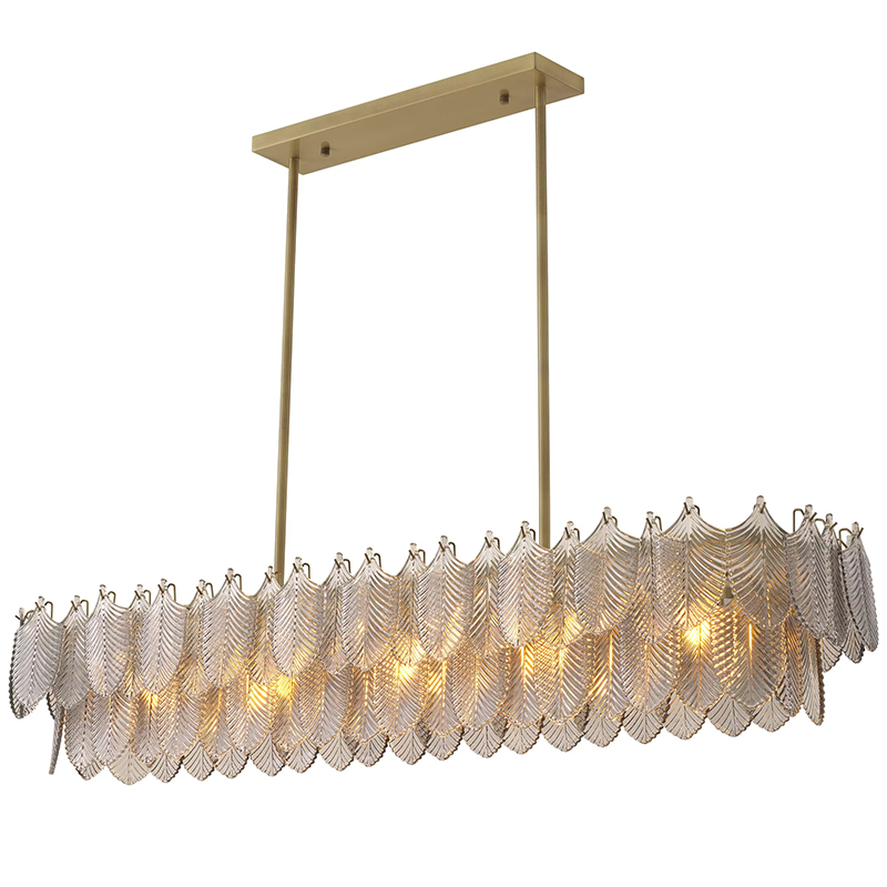 Люстра Eichholtz Chandelier Verbier Rectangular Стекло Смок Латунь Люстра Eichholtz Chandelier Verbier Rectangular Стекло Смок Латунь в Костроме | Loft Concept