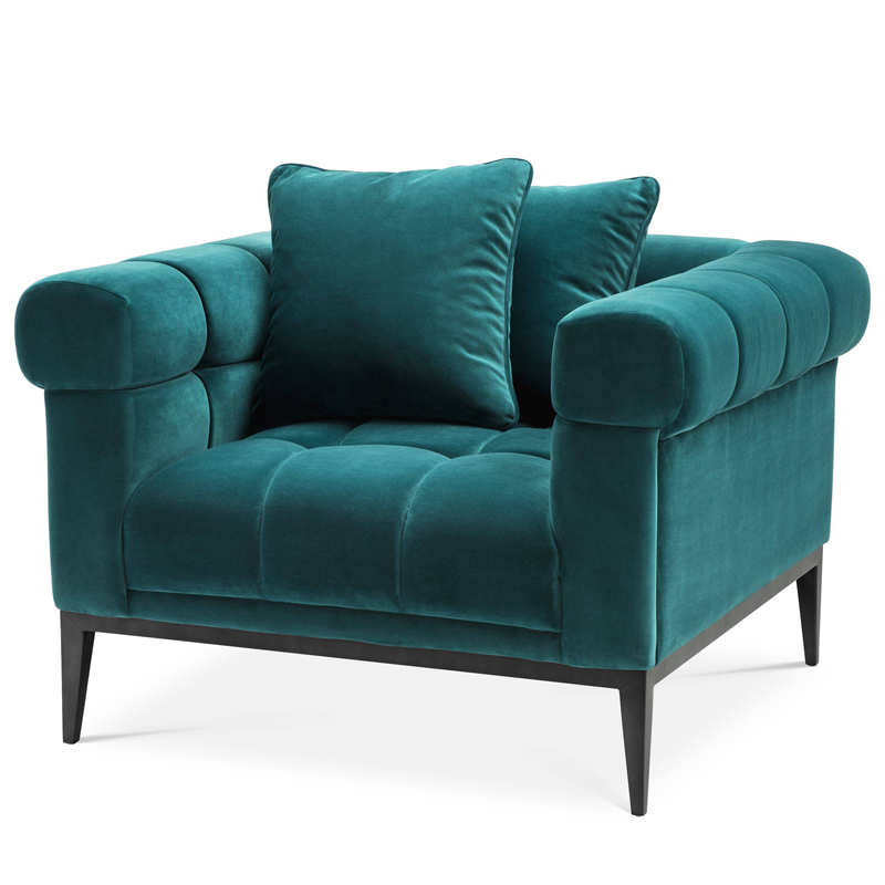 Кресло Eichholtz Chair Aurelio sea green Бирюзовый Черный Кресло Eichholtz Chair Aurelio sea green Бирюзовый Черный в Костроме | Loft Concept