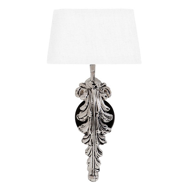 Бра Eichholtz Wall Lamp Beau Site Nickel+White Никель Белый Бра Eichholtz Wall Lamp Beau Site Nickel+White Никель Белый в Костроме | Loft Concept