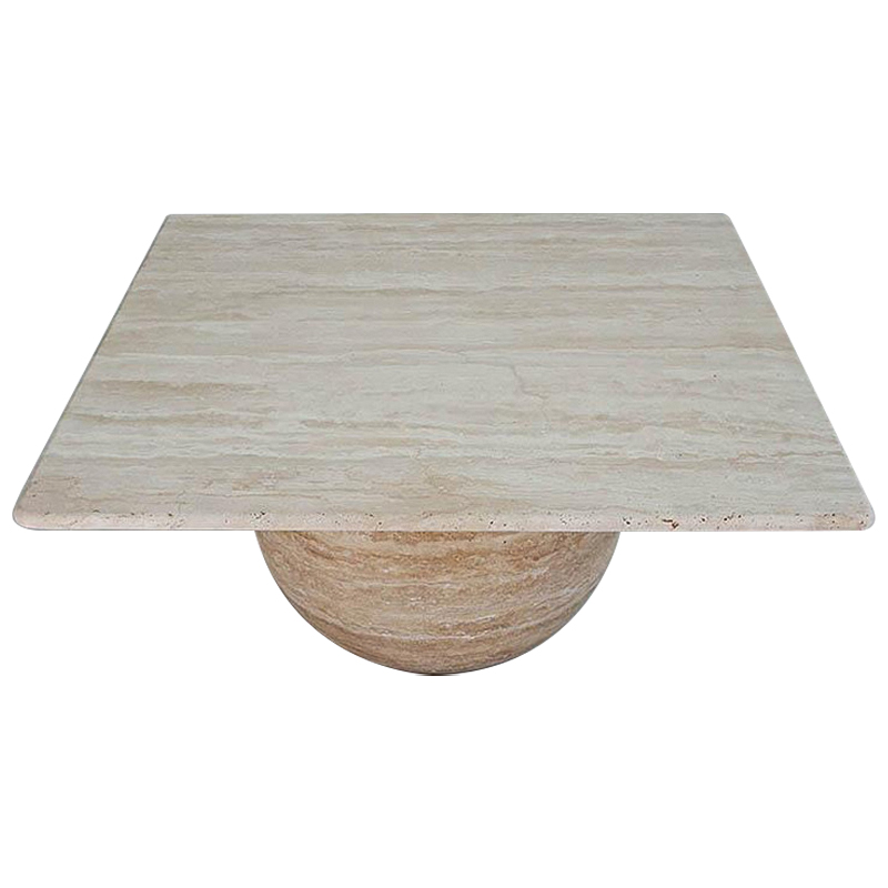 Кофейный стол Edna Travertine Coffee Table Коричневый Бежевый Кофейный стол Edna Travertine Coffee Table Коричневый Бежевый в Костроме | Loft Concept