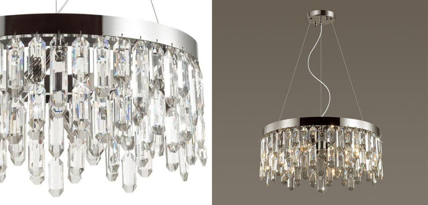 Люстра Crystal Polyhedrons Round Chrome - фото