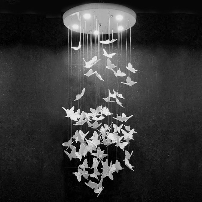 Люстра Night Butterflies Chandelier Белый Люстра Night Butterflies Chandelier Белый в Костроме | Loft Concept