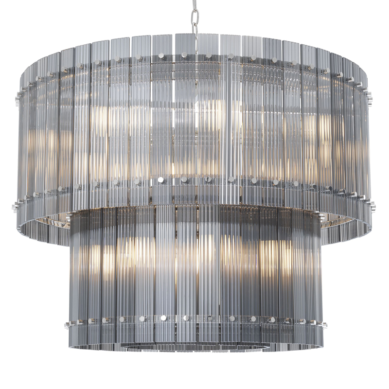 Люстра Eichholtz Chandelier Ruby L smoke Никель Стекло Смок Люстра Eichholtz Chandelier Ruby L smoke Никель Стекло Смок в Костроме | Loft Concept