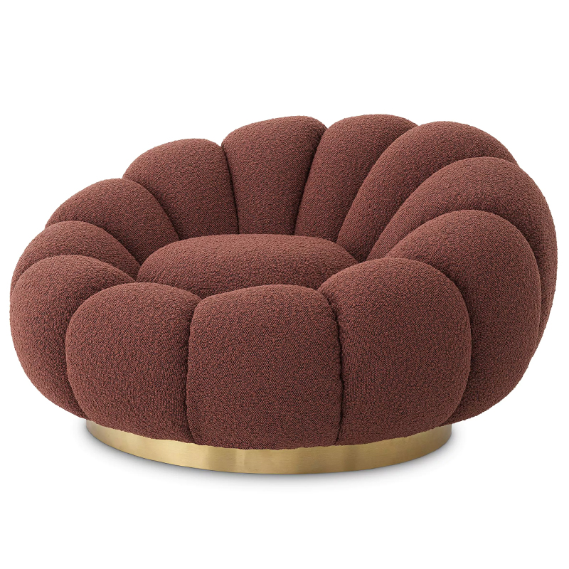Кресло Eichholtz Swivel Chair Mello Boucle Rouge Бургундский красный Латунь Кресло Eichholtz Swivel Chair Mello Boucle Rouge Бургундский красный Латунь в Костроме | Loft Concept