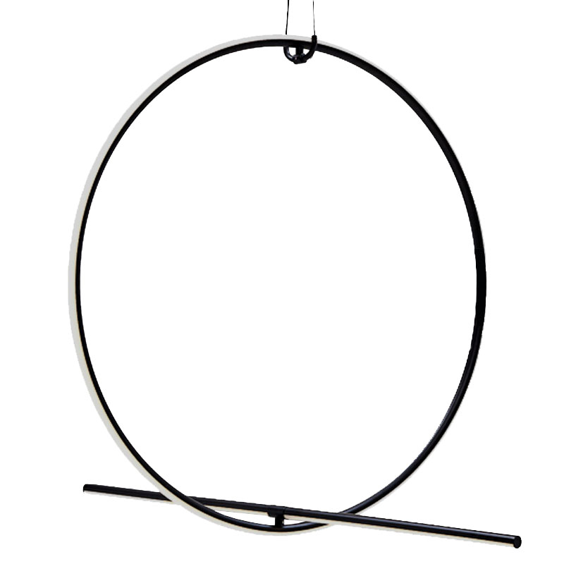 Подвесной светильник Black LED Circle Lamp Черно-белый Подвесной светильник Black LED Circle Lamp Черно-белый в Костроме | Loft Concept