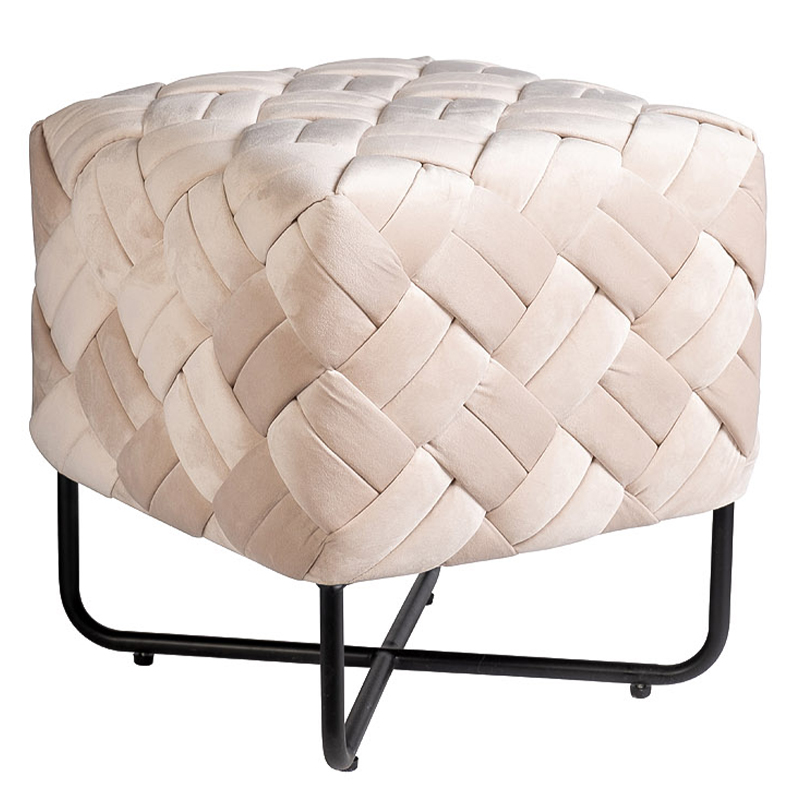 Пуф Cadice Pouf Бежевый Черный Пуф Cadice Pouf Бежевый Черный в Костроме | Loft Concept