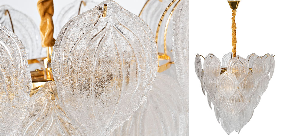 Люстра Textured Glass Chandelier Petal 10 Люстра Textured Glass Chandelier Petal 10 - Loft-Concept в Костроме