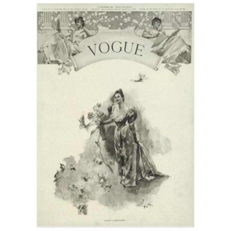 Постер Vogue Cover 1892 Desemder Бежево-серый Постер Vogue Cover 1892 Desemder Бежево-серый в Костроме | Loft Concept