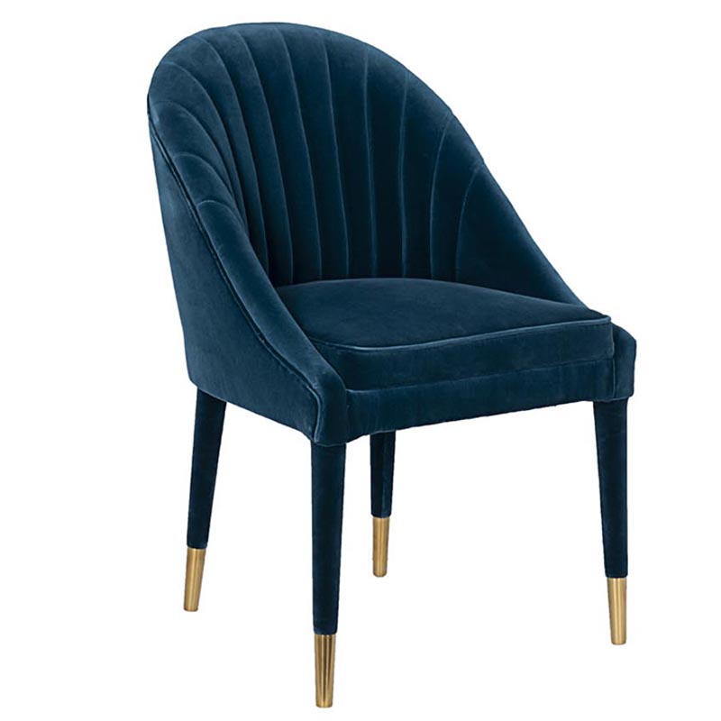 Стул Walton Chair blue velor Синий Золотой Стул Walton Chair blue velor Синий Золотой в Костроме | Loft Concept