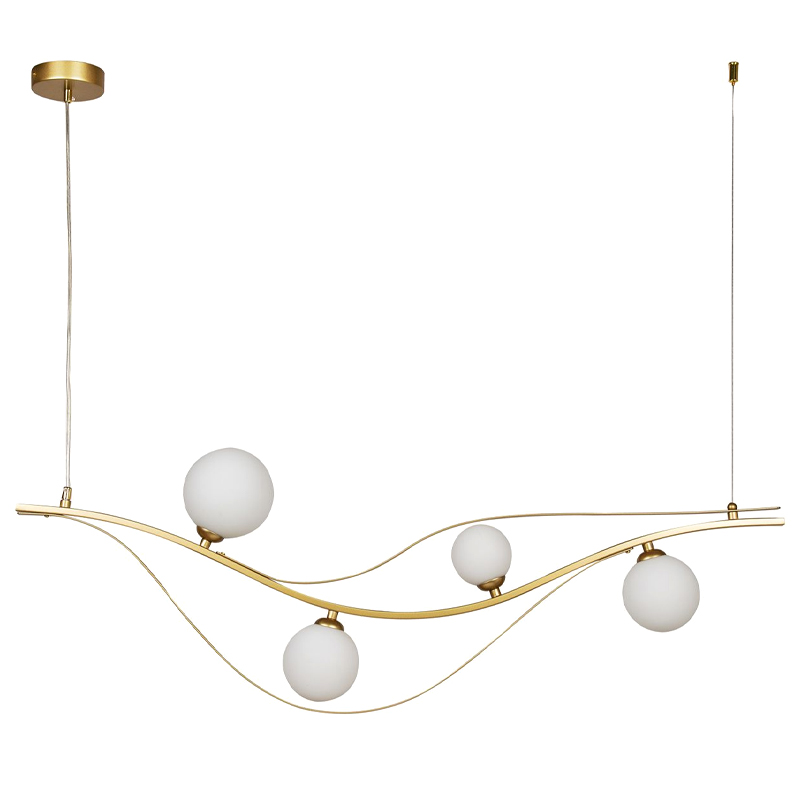 Люстра изогнутой формы Golden Pearl Белый Золотой Люстра изогнутой формы Golden Pearl Белый Золотой в Костроме | Loft Concept