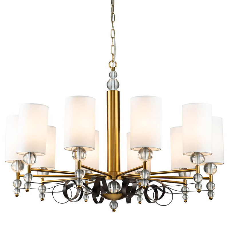 Люстра Annelies Chandelier 10 Золотой Черный Белый Люстра Annelies Chandelier 10 Золотой Черный Белый в Костроме | Loft Concept