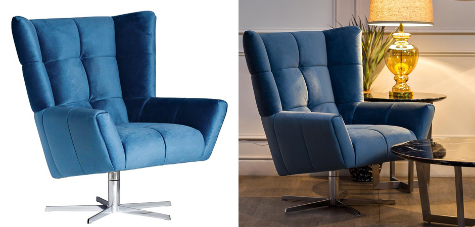 Кресло вращающееся Lord Armchair blue Кресло вращающееся Lord Armchair blue - Loft-Concept в Костроме