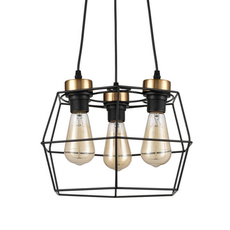 Люстра Loft Wire Cage Black lamp 3 Черный Люстра Loft Wire Cage Black lamp 3 Черный в Костроме | Loft Concept