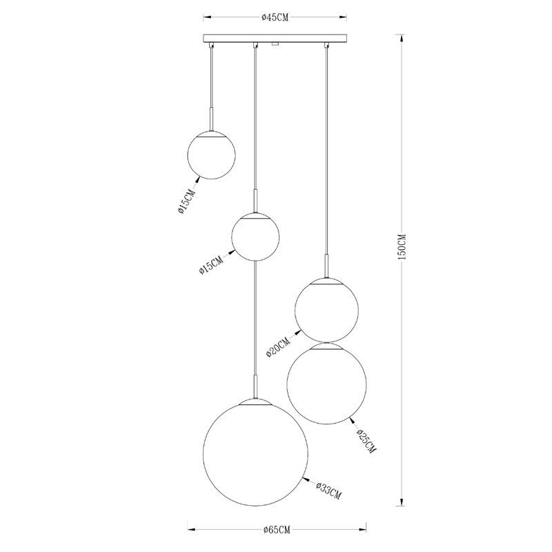 Люстра Ball Sunrise Pendant lamp smok 5 плафона Люстра Ball Sunrise Pendant lamp smok 5 плафона в Костроме