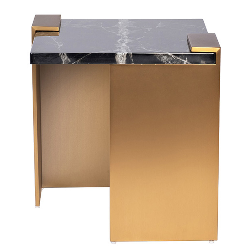 Приставной стол tormund Side Table матовое золото Черный Мрамор Nero Приставной стол tormund Side Table матовое золото Черный Мрамор Nero в Костроме | Loft Concept