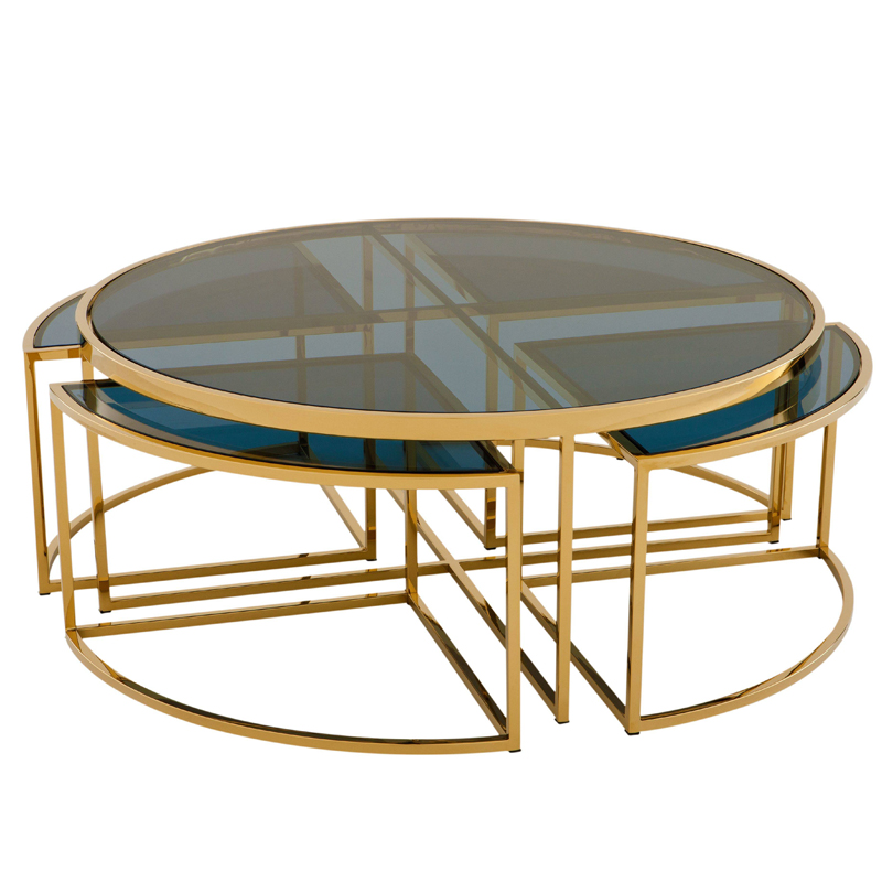 Кофейный стол Eichholtz Coffee Table Padova Gold Золотой Стекло Смок Кофейный стол Eichholtz Coffee Table Padova Gold Золотой Стекло Смок в Костроме | Loft Concept