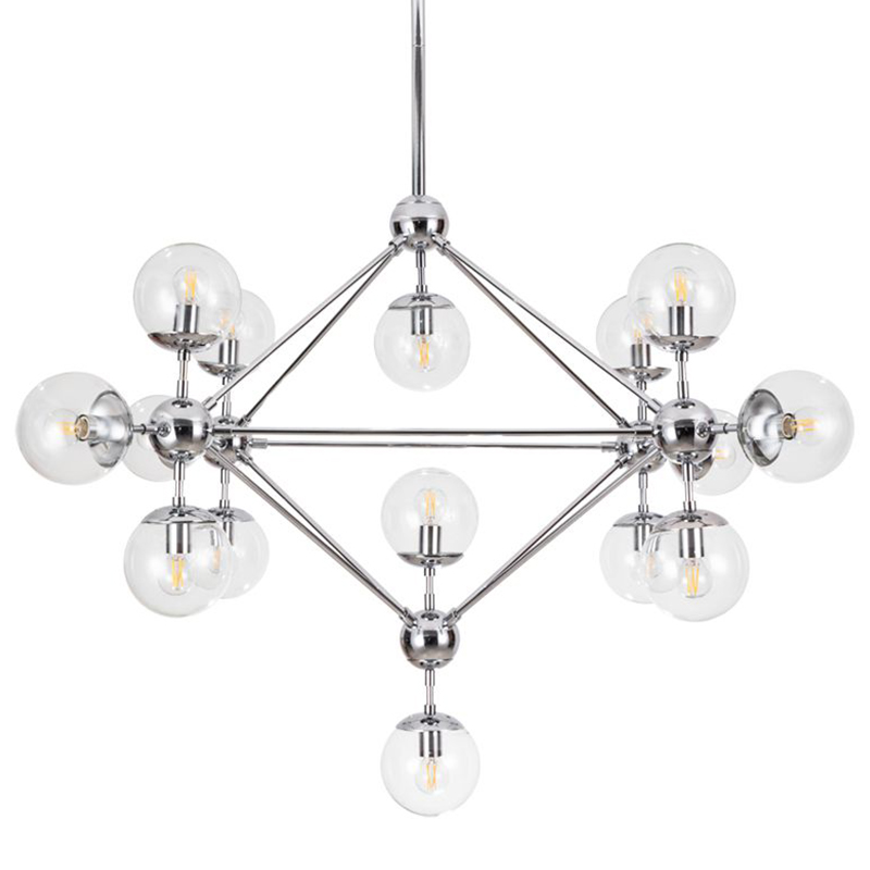 Люстра Modo Chandelier Chrome 15 Хром Прозрачный Люстра Modo Chandelier Chrome 15 Хром Прозрачный в Костроме | Loft Concept