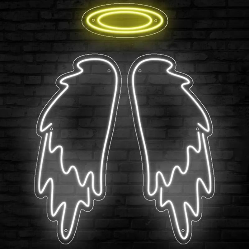 Неоновая настенная лампа White Wings Neon Wall Lamp Прозрачный Белый Желтый Неоновая настенная лампа White Wings Neon Wall Lamp Прозрачный Белый Желтый в Костроме | Loft Concept