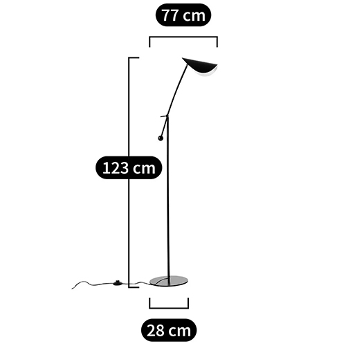Торшер с поворотным плафоном Aracea Black Floor Lamp Торшер с поворотным плафоном Aracea Black Floor Lamp в Костроме