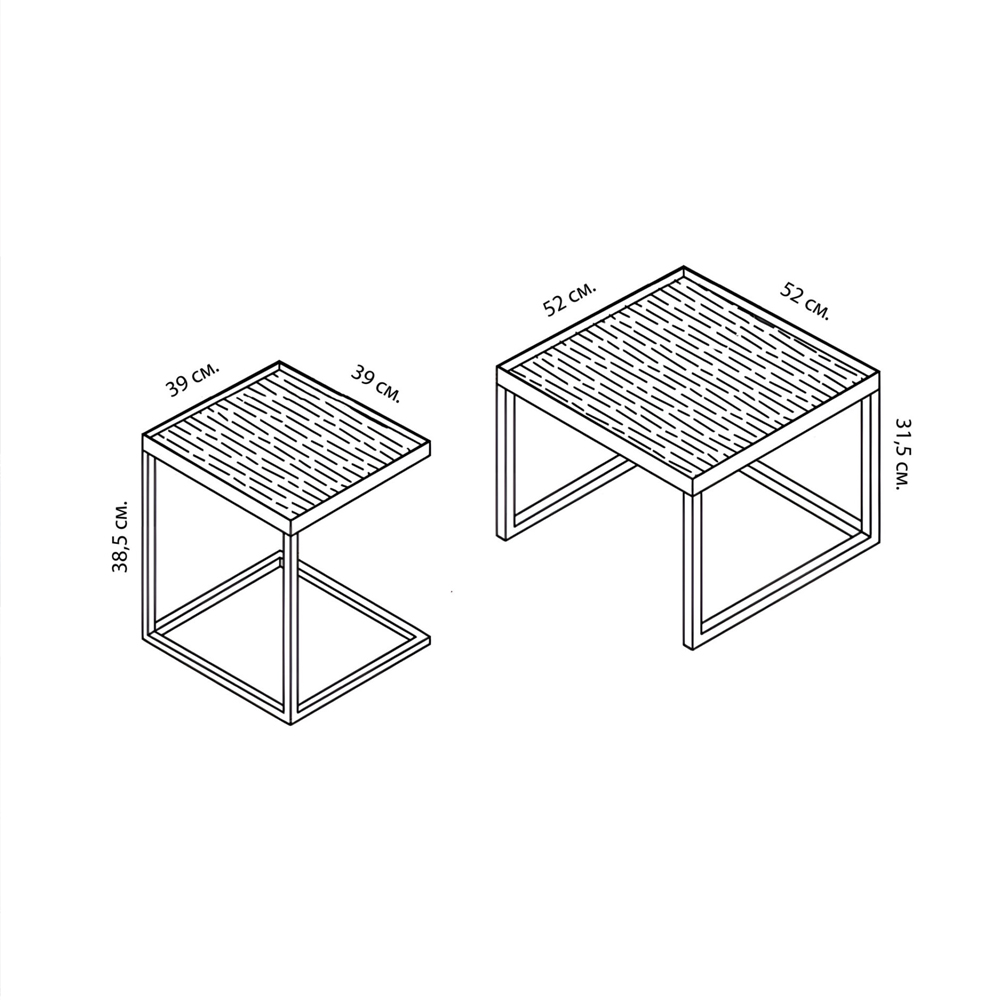 Комплект столиков с квадратными столешницами черные Black Table Combination Комплект столиков с квадратными столешницами черные Black Table Combination в Костроме