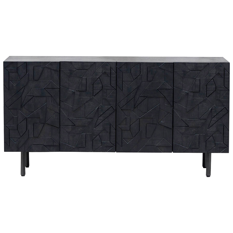 Комод Polygonal Ornament Chest of Drawers L Черный Комод Polygonal Ornament Chest of Drawers L Черный в Костроме | Loft Concept
