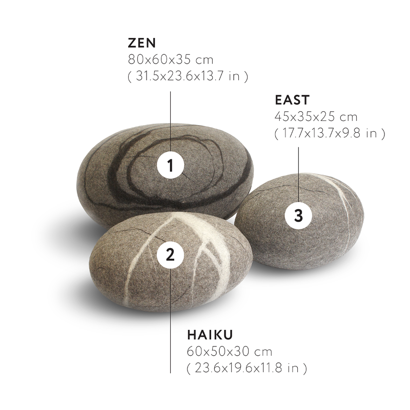 Камни - Пуфы KATSU Набор ZENSET из 3-х штук Камни - Пуфы KATSU Набор ZENSET из 3-х штук в Костроме