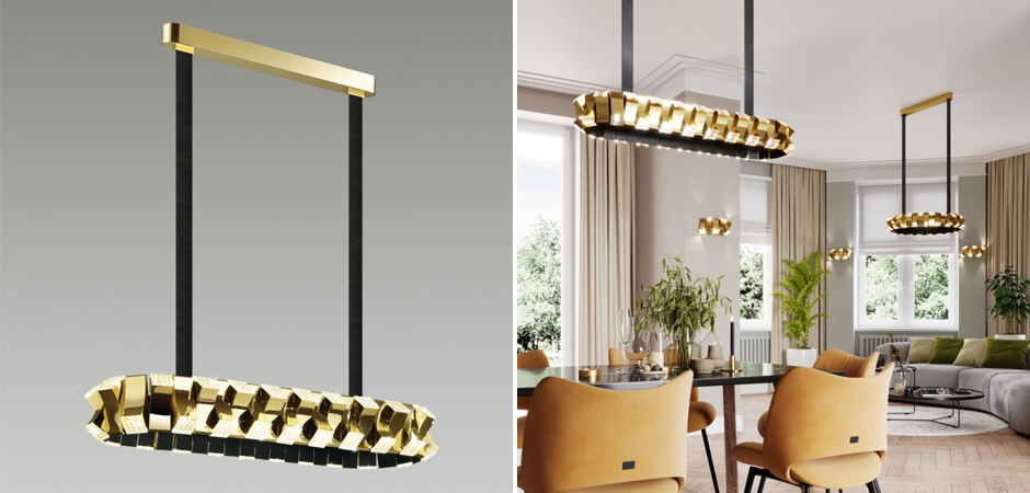 Люстра Rotus Gold Овальная Люстра Rotus Gold Овальная - Loft-Concept в Костроме