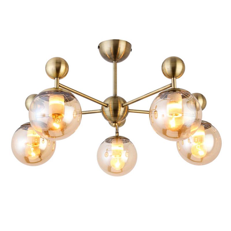 Потолочная люстра Demian Bronze Chandelier Бронза Янтарный Потолочная люстра Demian Bronze Chandelier Бронза Янтарный в Костроме | Loft Concept