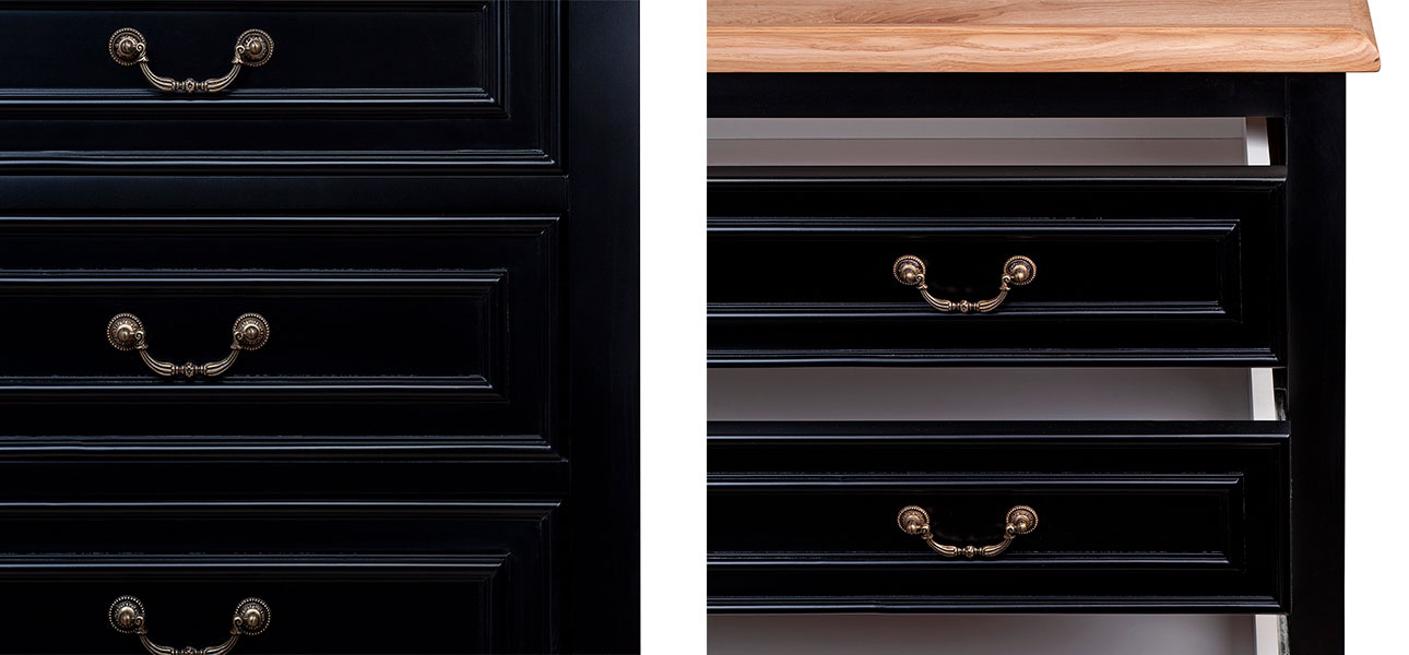 Черный комод из дуба Amelia black alder - фото №2