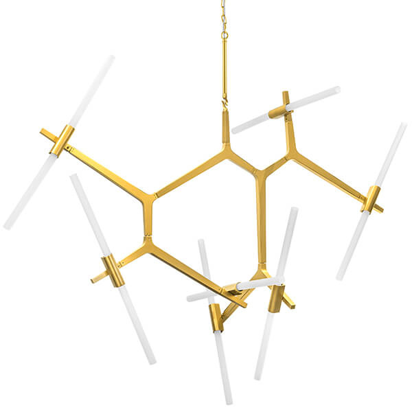 Люстра Agnes Chandelier Gold 14 Белый Золотой Люстра Agnes Chandelier Gold 14 Белый Золотой в Костроме | Loft Concept