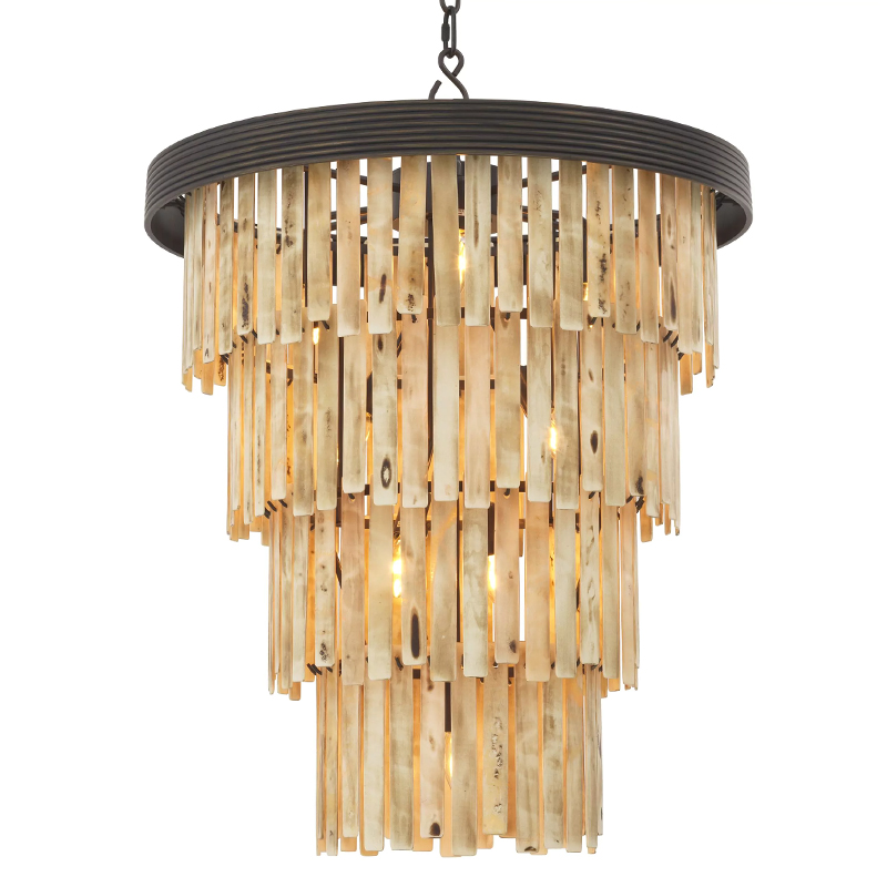 Люстра Eichholtz Chandelier Arizona L Темная бронза Бежевый Люстра Eichholtz Chandelier Arizona L Темная бронза Бежевый в Костроме | Loft Concept