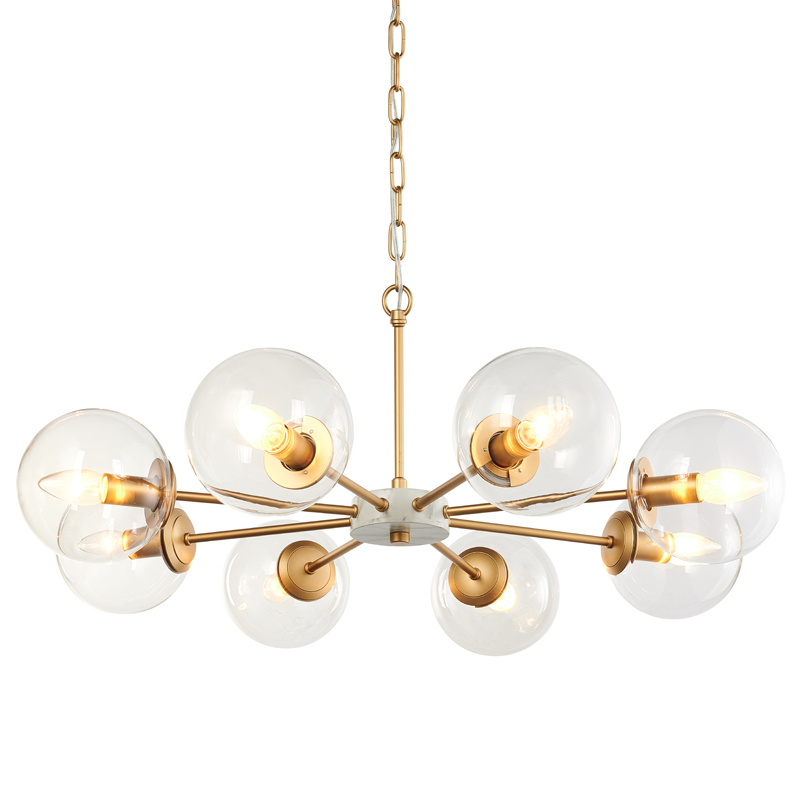 Люстра Monique Chandelier 78 Золотой Белый Прозрачный Люстра Monique Chandelier 78 Золотой Белый Прозрачный в Костроме | Loft Concept