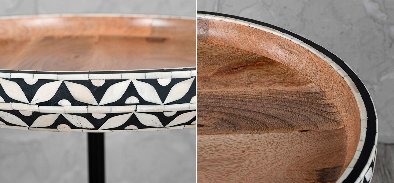 Столик круглый с углубленной столешницей Dominic - фото