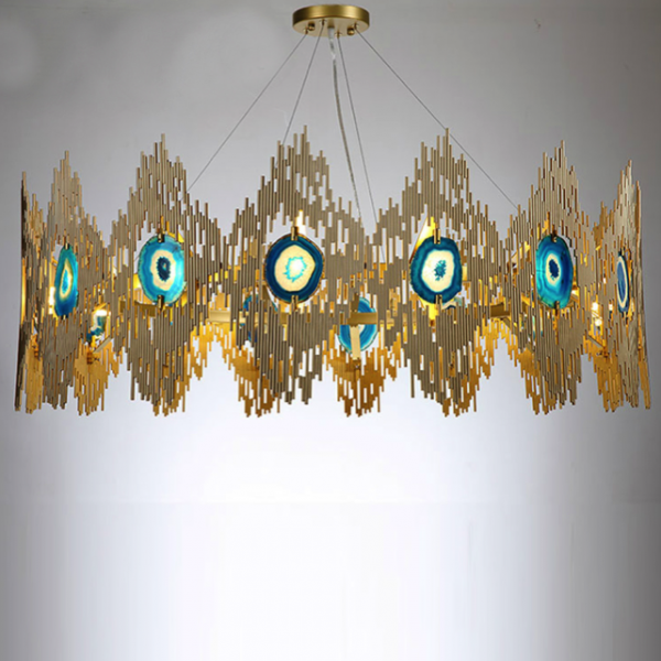 Люстра Calypso Chandelier 16 Золотой Графит Морская синь Люстра Calypso Chandelier 16 Золотой Графит Морская синь в Костроме | Loft Concept