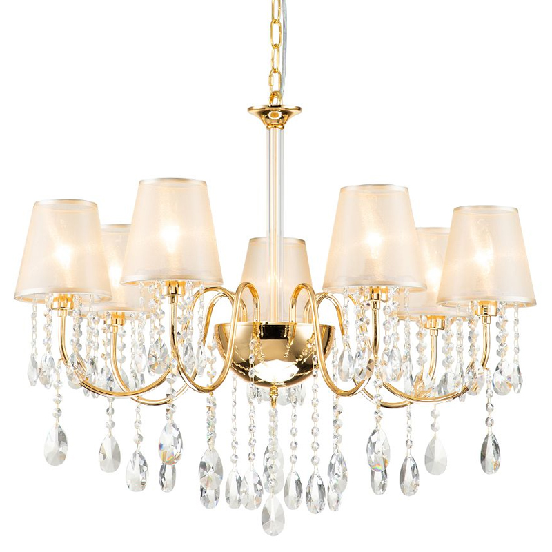 Люстра золотого цвета с хрустальным декором Dainty Light Золотой Янтарный Люстра золотого цвета с хрустальным декором Dainty Light Золотой Янтарный в Костроме | Loft Concept