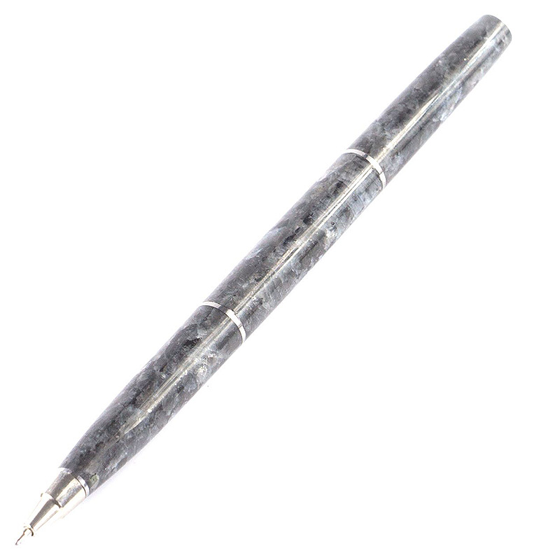 Ручка шариковая из натурального камня Лабрадорит Stone Pens Серый Серебряный Ручка шариковая из натурального камня Лабрадорит Stone Pens Серый Серебряный в Костроме | Loft Concept