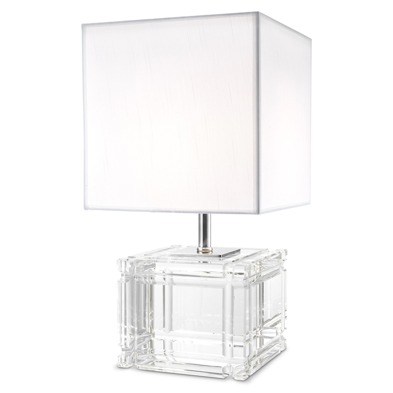 Настольная лампа Eichholtz Table Lamp Academia Прозрачный Белый Никель Настольная лампа Eichholtz Table Lamp Academia Прозрачный Белый Никель в Костроме | Loft Concept