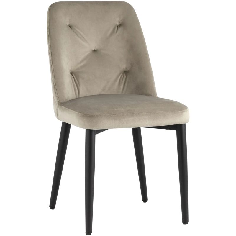 Стул Emma Chair Велюр Шампань Шампань Черный Стул Emma Chair Велюр Шампань Шампань Черный в Костроме | Loft Concept