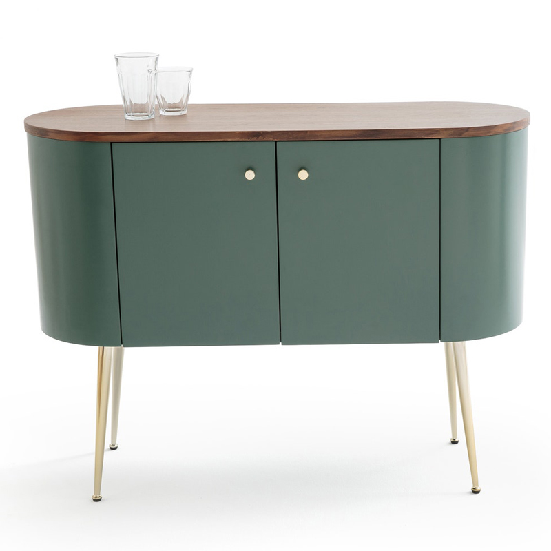 Комод округлой формы Torborg Chest of drawers Орех Изумрудный Золотой Комод округлой формы Torborg Chest of drawers Орех Изумрудный Золотой в Костроме | Loft Concept