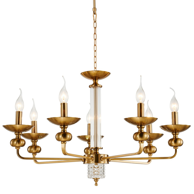 Люстра бронзового цвета со стеклянным декором Candelabrum D75 см Бронза Прозрачный Люстра бронзового цвета со стеклянным декором Candelabrum D75 см Бронза Прозрачный в Костроме | Loft Concept
