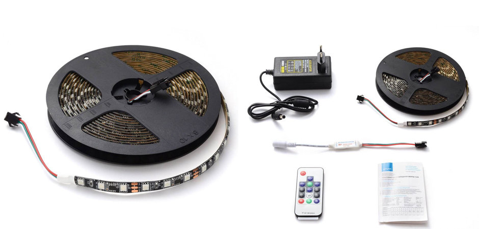 Комплект светодиодной влагозащищенной ленты 14,4W/m 60Led/m 5050SMD разноцветный 5M Комплект светодиодной влагозащищенной ленты 14,4W/m 60Led/m 5050SMD разноцветный 5M - Loft-Concept в Костроме