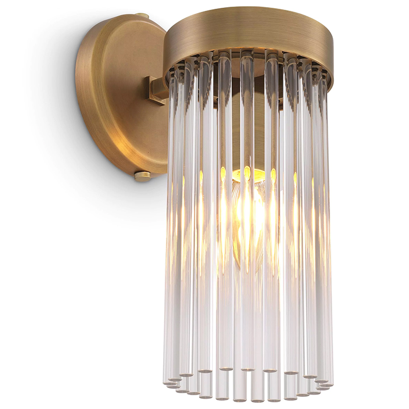 Бра Eichholtz Wall Lamp Carnero Латунь Прозрачное Стекло Бра Eichholtz Wall Lamp Carnero Латунь Прозрачное Стекло в Костроме | Loft Concept