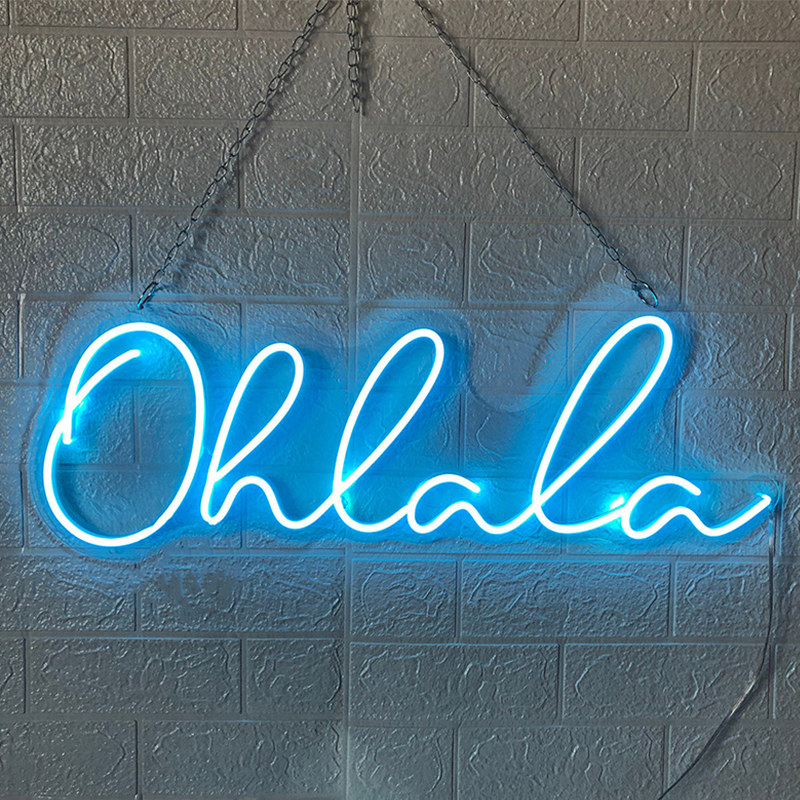 Неоновая настенная лампа Oh La La Neon Wall Lamp Синий Прозрачный Синий Неоновая настенная лампа Oh La La Neon Wall Lamp Синий Прозрачный Синий в Костроме | Loft Concept